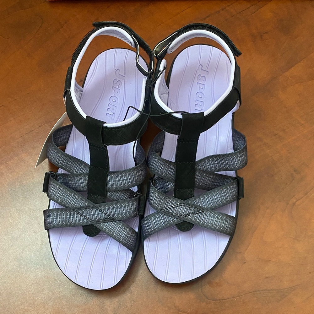 (CLEAR OUT PRICE!!!) Jsport Women's Sports Sandal - Adjut/Straps Black/Purple - Picture 4 of 6